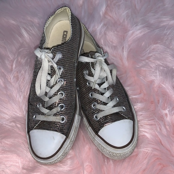 Converse Shoes - Brown Sequin Sparkly low top Converse Sneaker